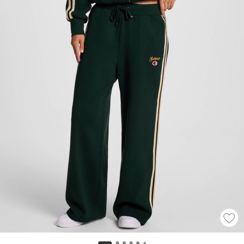 Champion Dark Green Joggers with Gold Stripes